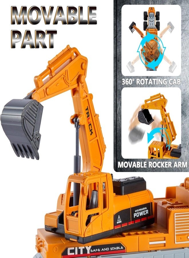 ISTOSY Friction Powered Excavator Construction Truck Toy for Kids Boys Engineering Diggers Die cast Alloy Model Tow Truck Pull Back Vehicle Gift - Image 4
